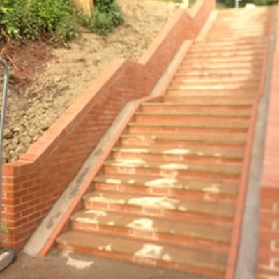 New steps and ramp on cycle path Torquay
